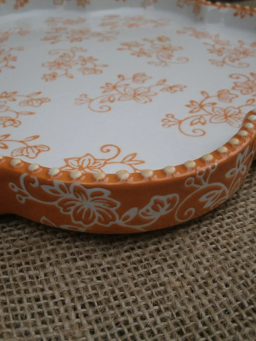 Vintage Temptations by Tara Floral Lace Stoneware Tart Dish